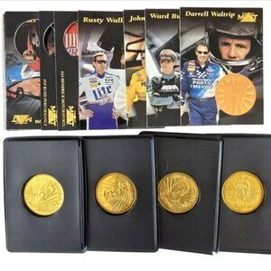 NASCAR Collectible Coin and Card Set Pinnacle Mint 1997 Vintage Race Car Drivers
